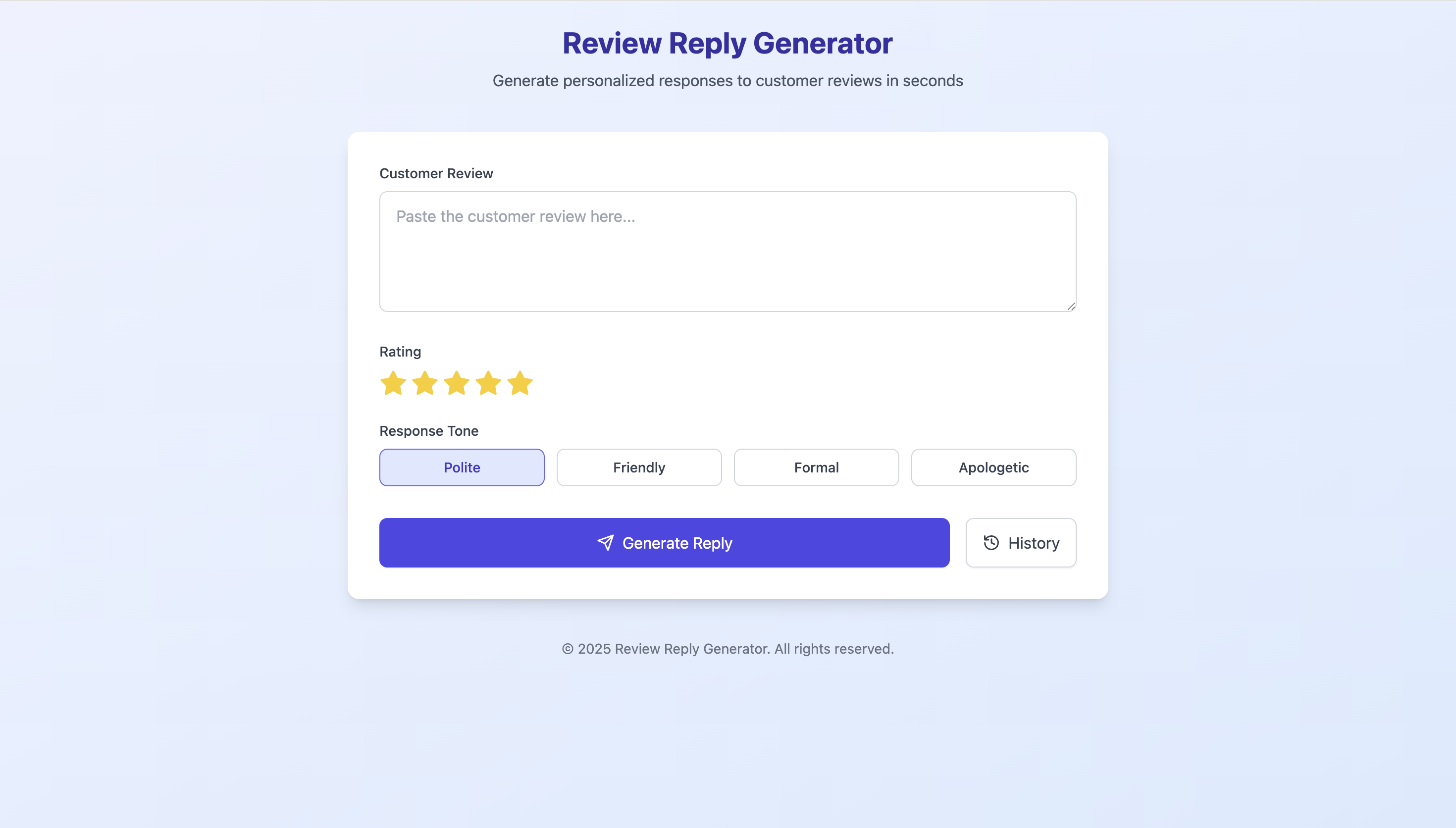Review Reply Generator preview